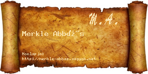 Merkle Abbás névjegykártya